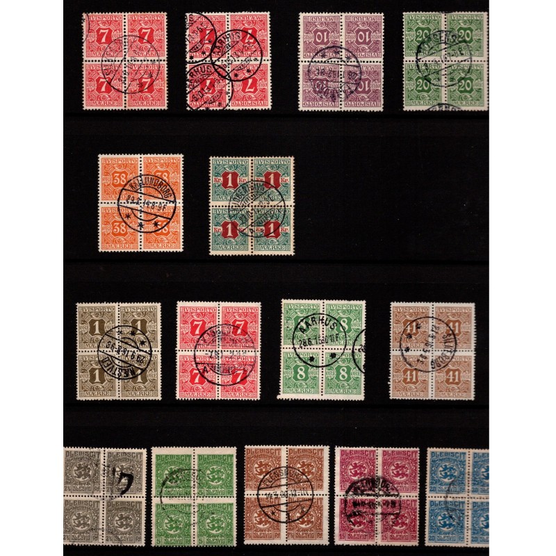 Danmark - Samling af 4-blokke - Frimærke - Postfrisk og Stemplet.